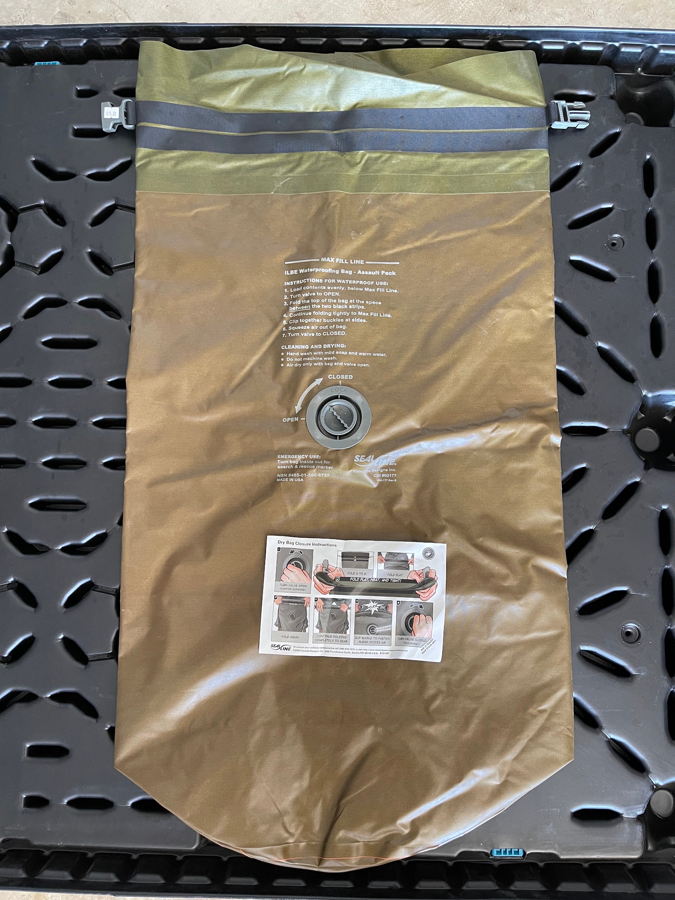 thumbnail image 2 of USMC Seal Line Waterproof Stuff Sack – 65L Dry Bag For ILBE Main Pack – Used 2 of 4