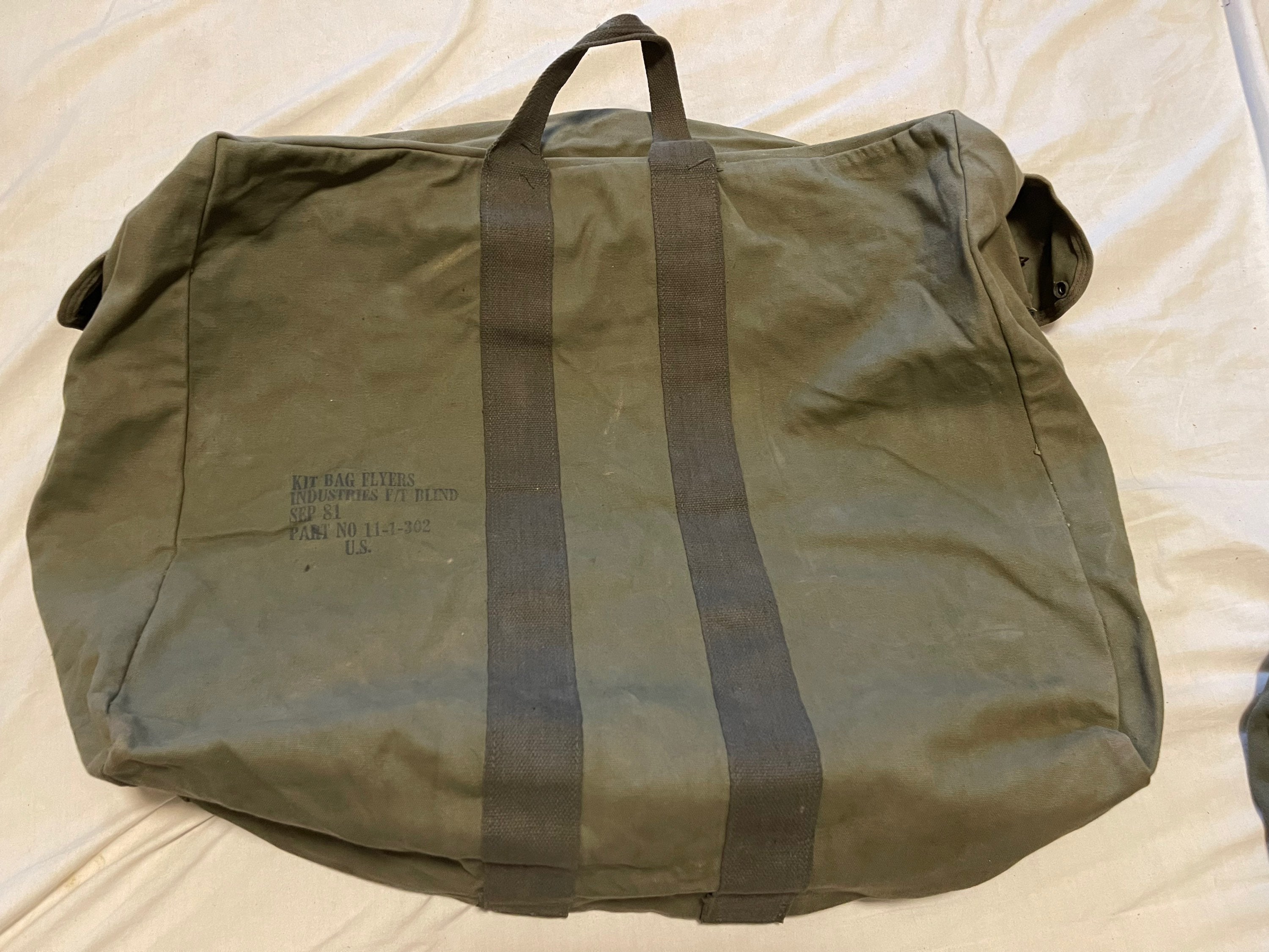Genuine US Military Air Force Vintage Flyers Canvas Parachute