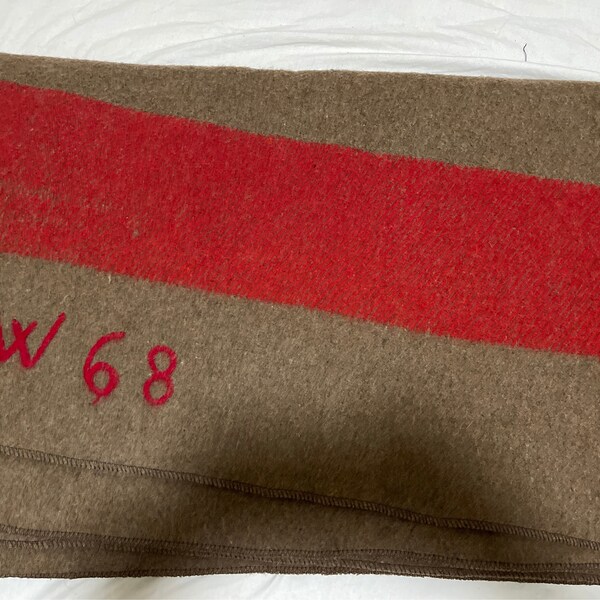 Genuine Swiss Army Wool Blanket – 100% Wool, Brown Striped, Outdoor Sleeping Blanket (200cm X 140cm)
