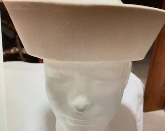 Gorra de marinero blanca vintage militar de EE. UU., auténtica, de algodón, con forma de vaso Dixie GOB