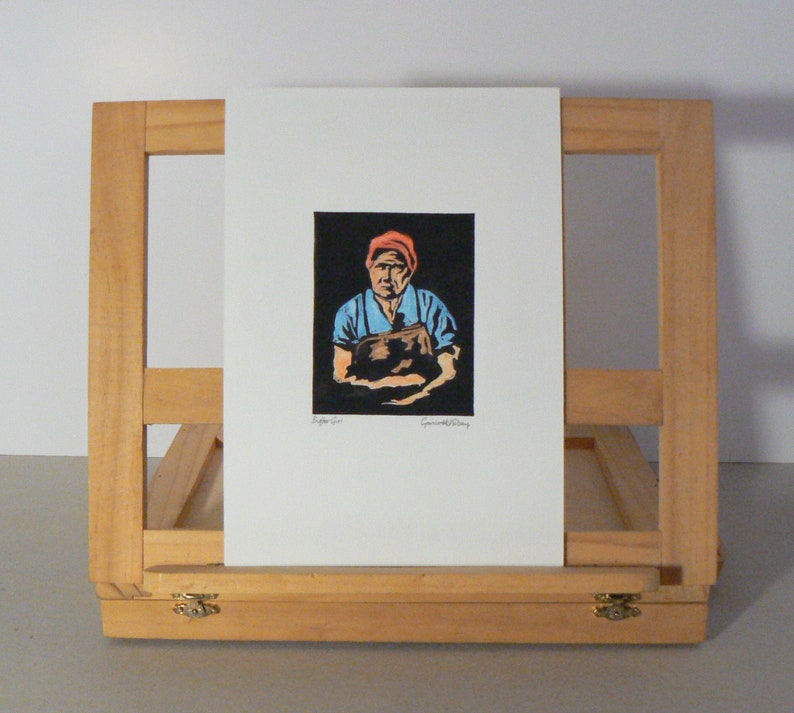 Sheffield Buffer Girl Portrait Linocut Print Women of Steel Etsy