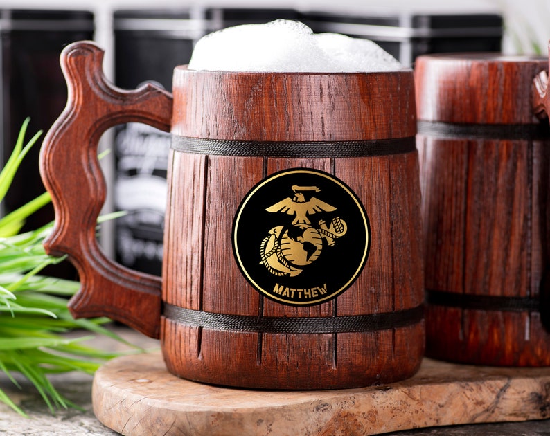 usmc beer mug