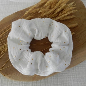 Chouchou double gaze de coton, élastique cheveux, scrunchie