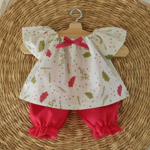 Ropa para muñeca de 36 cm, pantalón y túnica de algodón.
