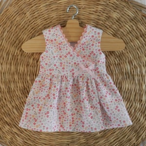 36 cm doll clothing, cotton crossover dress