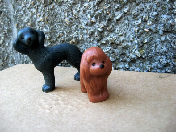 miniature dog figurines plastic