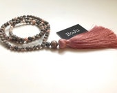 108 Mala Beads - Mala Necklace - Gemstone Mala - Yoga Beads - Pink Tassel Mala - Jasper Mala - Tassel Mala - Pretty Mala - meditation Beads