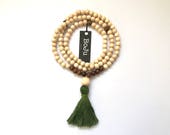 Mala beads - Wooden Mala - 108 Mala necklace - prayer beads - meditation beads - yoga beads - tassel necklace - mens mala - stretch mala