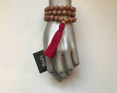 Yoga Bracelet - Mala Bracelets - Mala Bracelet stack - 54 Mala Beads - Rosewood Mala - wooden mala - mala beads - stretch mala bracelet