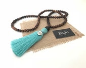Mala Beads - 108 Mala Beads - Mala Necklace - Wooden Mala - Lotus Flower Mala - Long Mala - Meditation Beads - Yoga Beads - Mantra Beads