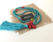 Mala Beads - Kids Mala Beads - Mala Necklace - Kids Meditation Beads - Kids Yoga Beads - knotted Mala - Bright Mala - Summer Mala - Mala