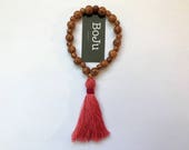 Mala Bracelet - Mala Beads - Yoga Bracelet - Wooden Mala - Tassel Bracelet - Stretch Mala Bracelet - Gift for Yogi - Gift for Her - Mala