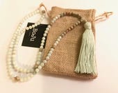 Mala Beads - Mala Necklace - 108 Mala Beads - Amazonite Mala - Yoga Beads - Meditation Beads - Gemstone Mala - Stretch Mala - Jasper Mala