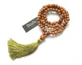 Mala Beads - 108 Mala Necklace - Meditation Beads - Yoga Beads - Prayer Beads - Tassel Beads - Wooden Mala - Stretch Mala - Buddha Beads