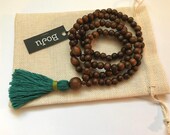 Wooden Mala Beads - 108 Mala - Mens Mala necklace - Mala - Yoga Necklace - meditation beads - Tassel Necklace - Unisex Mala - Stretch Mala