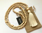Mala Beads - Mala Necklace- 108 mala - wooden Mala - white Mala - Yoga beads - meditation beads - simple mala - mala - long tassel mala