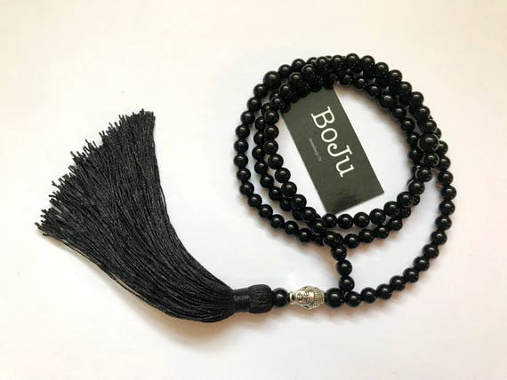 Ebony Stretchy 108 Bead Mala Ebony Stretchy 108 Bead Mala