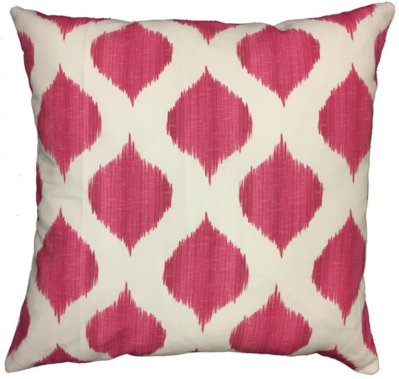 Ikat Pillow Coverpink ikathot pink Pink Ikat Pillow Cover