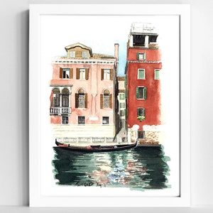 Venice Watercolor Print | Italian Wall Art | Venice Painting