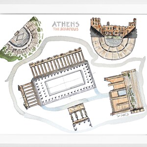 Athen Stadt Karte Drucken | Die Akropolis