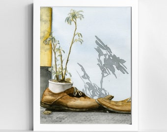 Plant Watercolor Print | Small Still Life Painting
