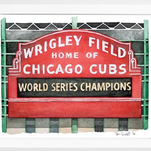 Chicago Cubs Watercolor Print