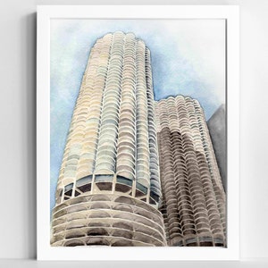Chicago Watercolor Print | Chicago Wall Art | Chicago Skyline
