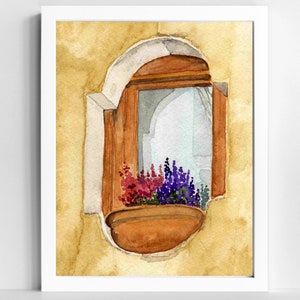 Impressão de flor em aquarela | Impressão de viagem de Veneza Italia de &lt;br&gt; Entrega Rápida? Impressões de arte rústica para cozinha | Impressão Itália