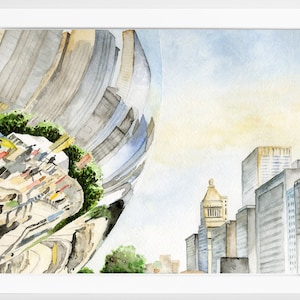 Chicago Wall Art | Chicago Skyline Wall Art | Chicago Watercolor Print | Chicago Architecture Print