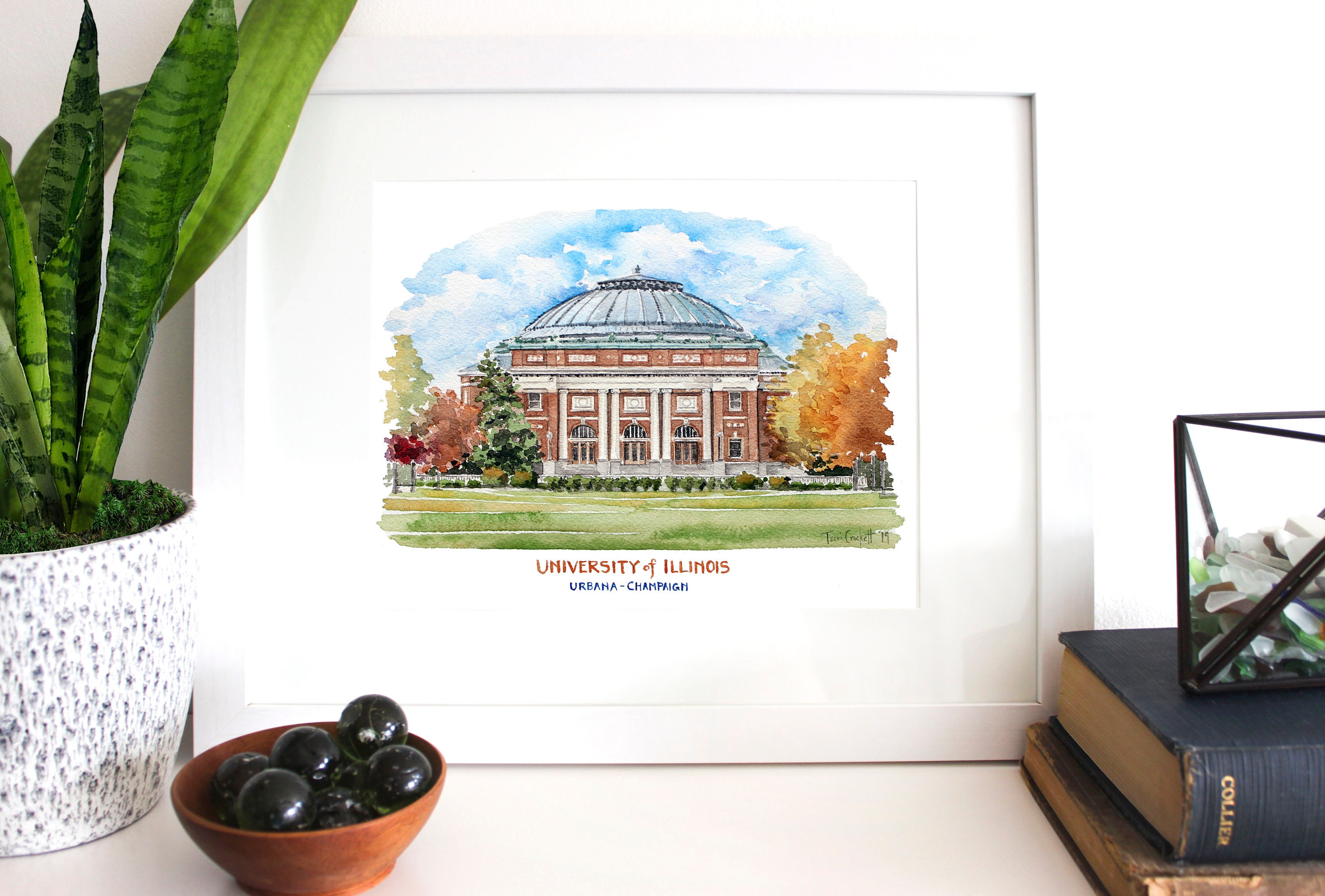 University of Illinois Watercolor Print Urbana Champaign | Etsy