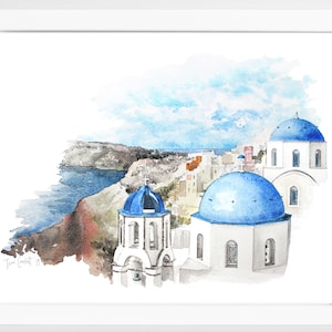 Greece Wall Art | Santorini Print