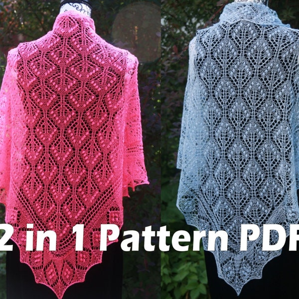 2 in 1 Princess Astrid Shawls Estonian Lace Shawl Pattern Tutorial Lace Knitting PATTERN PDF, Knitted Shawl Pattern, Lace Shawl Pattern