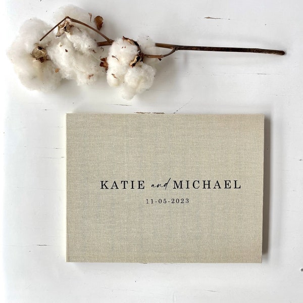 Linen Guest Book / Wedding Guest Book / Personalised Guest Book / Wedding Photo Book / Polaroid Guest Book / Photobooth Guest Book