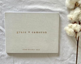 Linen Guest Book / Wedding Guest Book / Personalised Guest Book / Wedding Photo Book / Polaroid Guest Book / Photobooth Guest Book