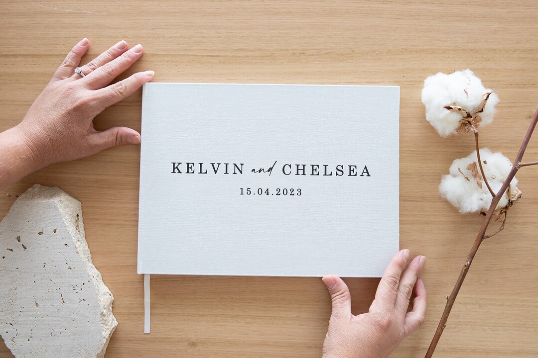 Linen Guest Book / Wedding Guest Book / Personalised Guest Book