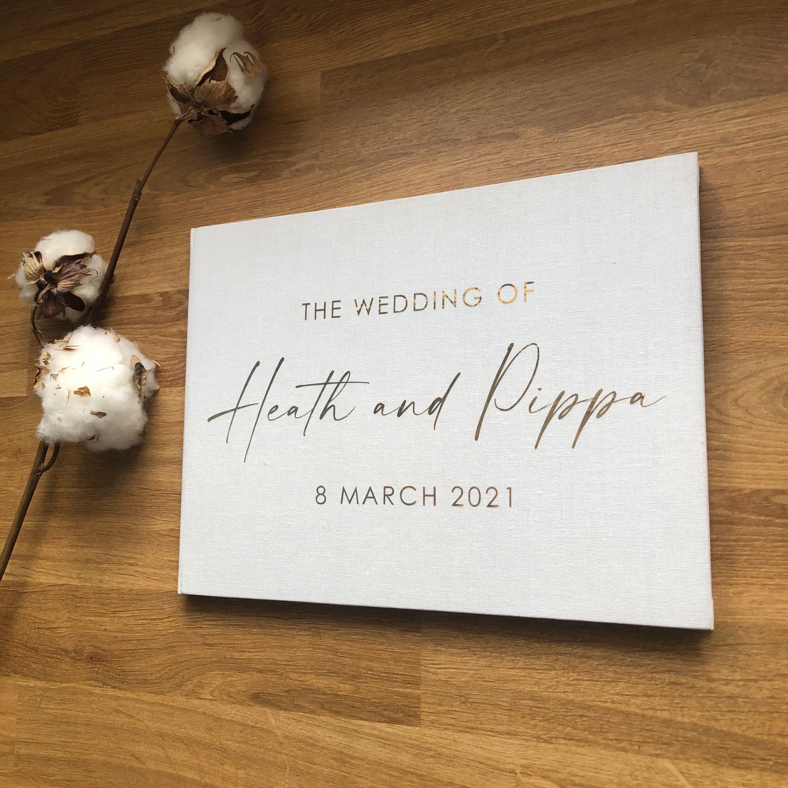 Linen Guest Book / Wedding Guest Book / Personalised Guest Etsy Australia