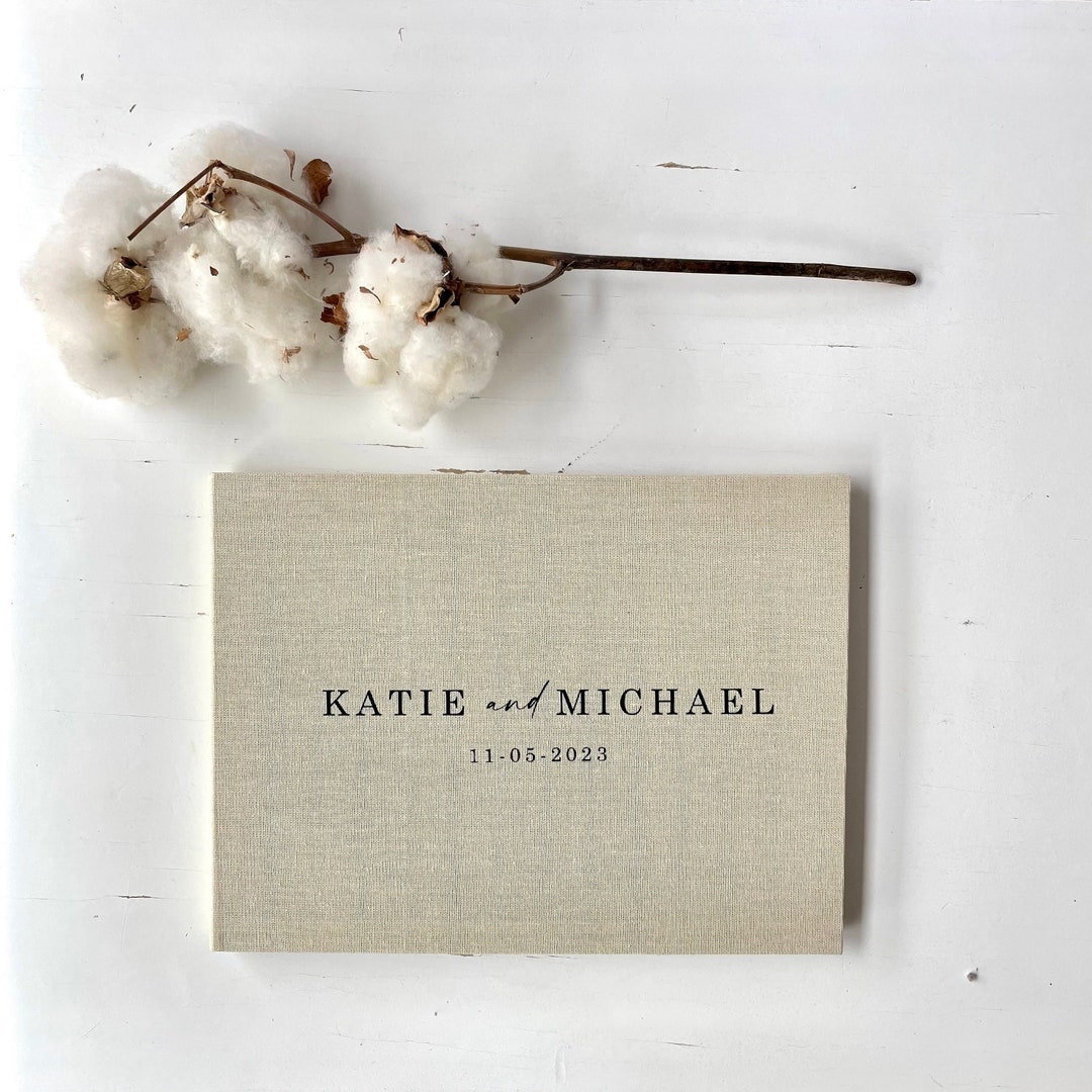 Linen Guest Book / Wedding Guest Book / Personalised Guest Book