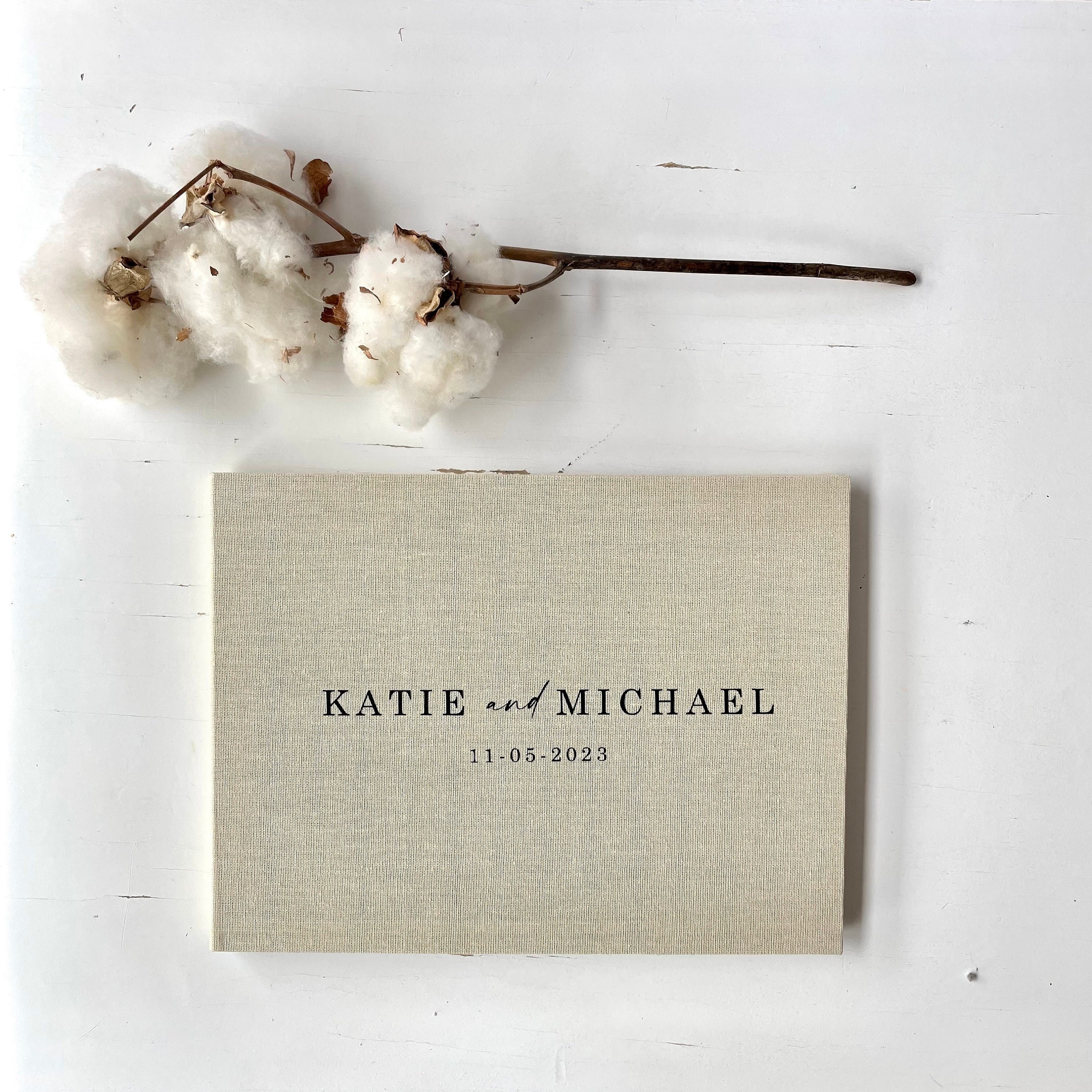 Linen Guest Book / Wedding Guest Book / Personalised Guest Etsy Australia