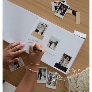 Linen Guest Book / Wedding Guest Book / Personalised Guest Book / Wedding Photo Book / Polaroid Guest Book / Photobooth Guest Book image 9