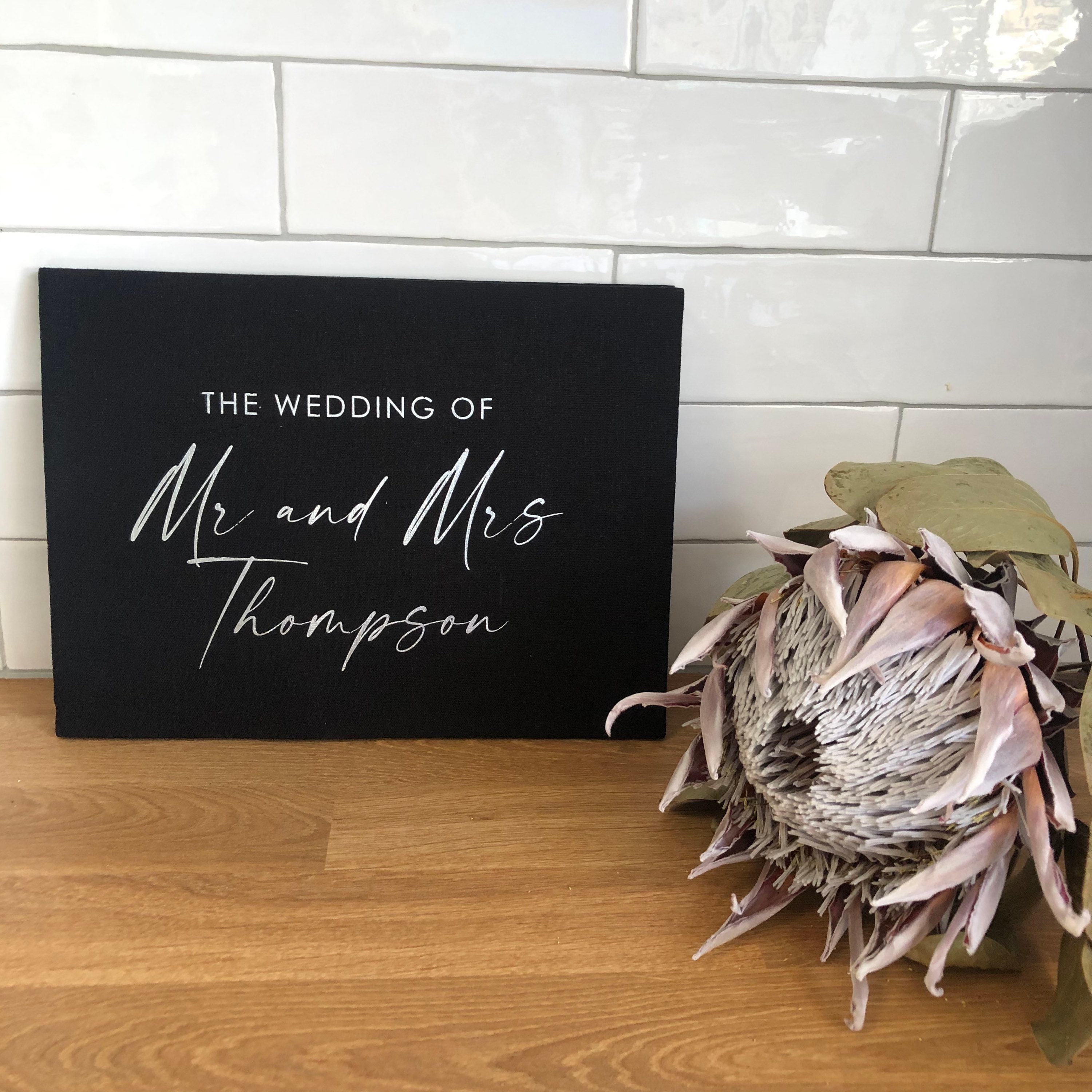 Linen Guest Book / Wedding Guest Book / Personalised Guest Etsy Australia