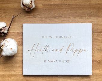 Linen Guest Book / Wedding Guest Book / Personalised Guest Book / Wedding Photo Book / Polaroid Guest Book / Photobooth Guest Book