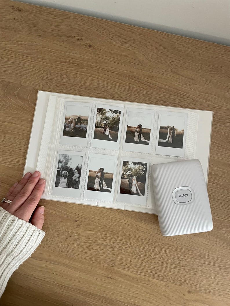 Linen Polaroid Album Personalised Photo Book Album Fits Instax Mini Polaroids Wedding Album Family Memories Wedding Gift Polaroid Guestbook image 8