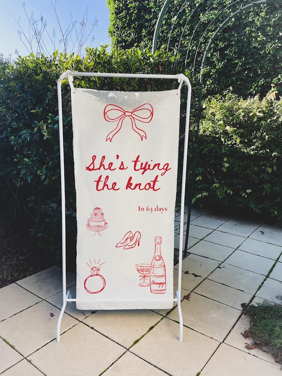 Personalized Hens Party Fabric Sign | Bridal Shower Welcome Sign | Bachelorette Party Banner | Custom Linen Event Sign | Modern Minimal