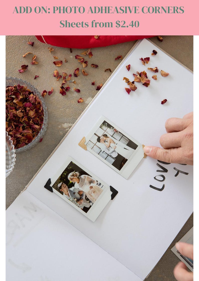Linen Guest Book / Wedding Guest Book / Personalised Guest Book / Wedding Photo Book / Polaroid Guest Book / Photobooth Guest Book image 10