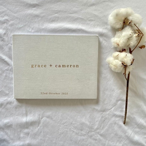Linen Guest Book / Wedding Guest Book / Personalised Guest Book / Wedding Photo Book / Polaroid Guest Book / Photobooth Guest Book