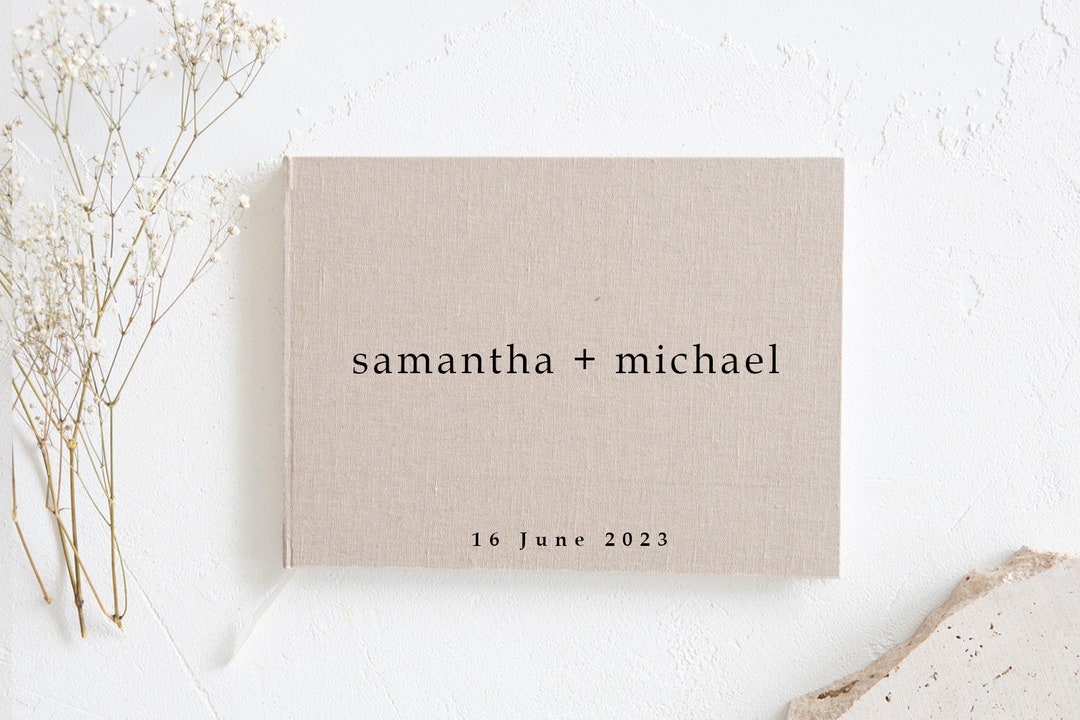 Linen Guest Book / Wedding Guest Book / Personalised Guest Book