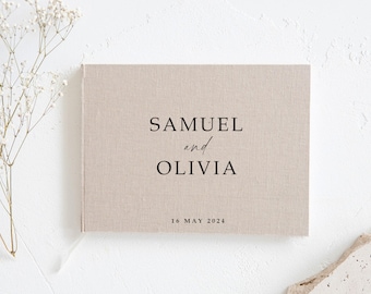 Linen Guest Book / Wedding Guest Book / Personalised Guest Book / Wedding Photo Book / Polaroid Guest Book / Photobooth Guest Book