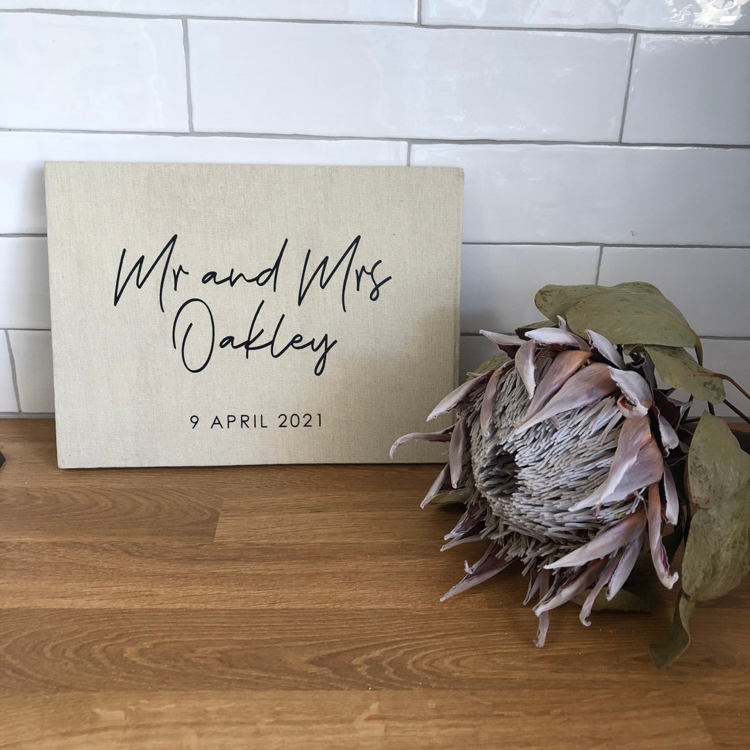 Linen Guest Book / Wedding Guest Book / Personalised Guest Book