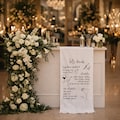 Personalized Wedding Bar Menu Sign | Fabric Bar Menu Banner | Custom Linen Drinks Menu | Wedding Bar Sign | Modern Minimal Wedding Decor product logo