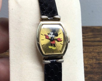 Montre Bradley Mickey Mouse, 17 rubis, remontage manuel